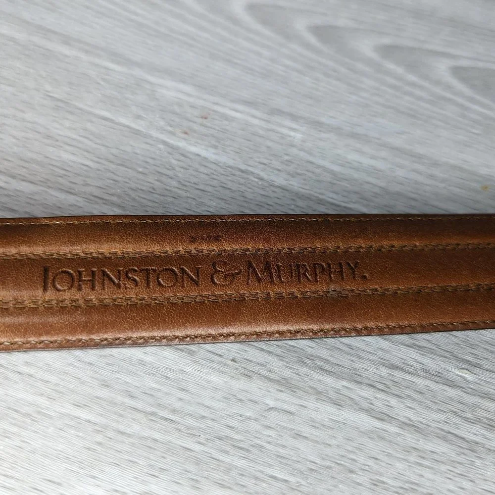 Johnston & Murphy Black Leather Belt Size 42